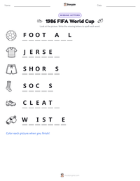 1986 FIFA World Cup printable worksheet preview