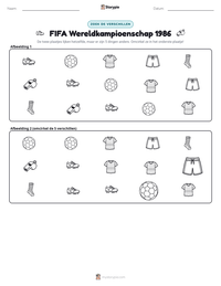 FIFA Wereldkampioenschap 1986 afdrukbare werkblad voorbeeld