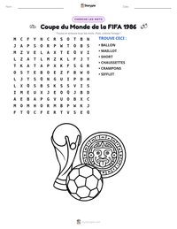 Aperçu de la feuille de travail imprimable Coupe du Monde de la FIFA 1986