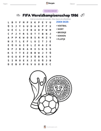 FIFA Wereldkampioenschap 1986 afdrukbare werkblad voorbeeld