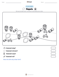 Napels afdrukbare werkblad voorbeeld