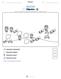 Prévia da folha de atividades imprimível Nápoles