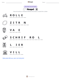 Neapel druckbare Arbeitsblatt Vorschau