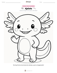 Página para colorear de Ajolote para niños