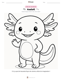 Page de coloriage Axolotl pour les enfants