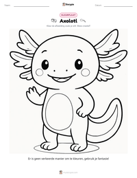 Axolotl kleurplaat voor kinderen