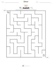 Axolotl printable worksheet preview