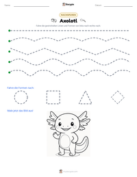 Axolotl druckbare Arbeitsblatt Vorschau