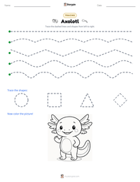 Axolotl printable worksheet preview