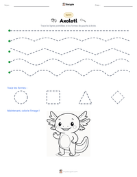 Aperçu de la feuille de travail imprimable Axolotl