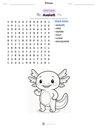 Axolotl druckbare Arbeitsblatt Vorschau