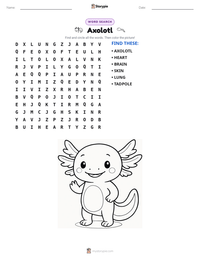 Axolotl printable worksheet preview