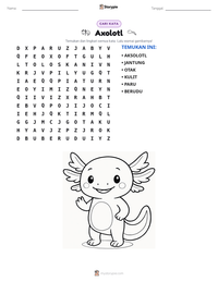 Prabaca lembar kerja cetak Axolotl