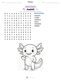 Anteprima della scheda stampabile di Axolotl