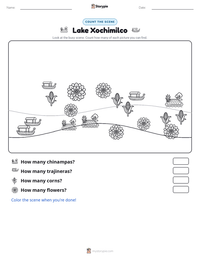 Lake Xochimilco printable worksheet preview