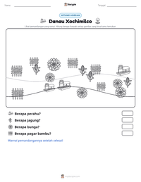 Prabaca lembar kerja cetak Danau Xochimilco