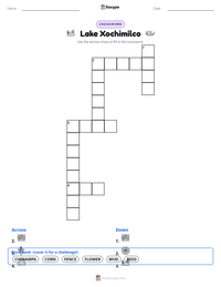 Lake Xochimilco printable worksheet preview