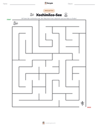 Xochimilco-See druckbare Arbeitsblatt Vorschau