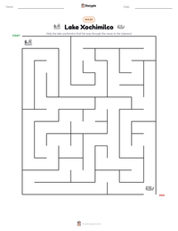 Lake Xochimilco printable worksheet preview