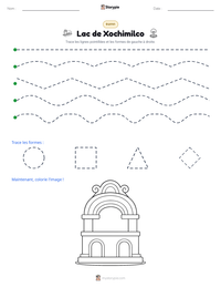 Aperçu de la feuille de travail imprimable Lac de Xochimilco