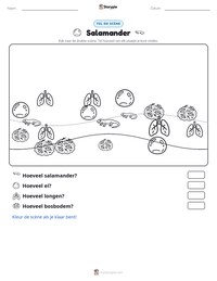Salamander afdrukbare werkblad voorbeeld