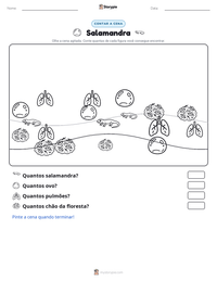 Prévia da folha de atividades imprimível Salamandra
