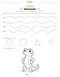Salamander druckbare Arbeitsblatt Vorschau