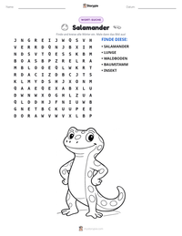 Salamander druckbare Arbeitsblatt Vorschau