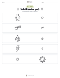 Xolotl (Aztec god) printable worksheet preview