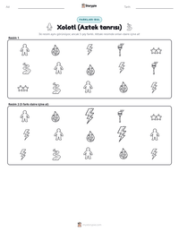 Xolotl (Aztek tanrısı) yazdırılabilir çalışma sayfası önizlemesi