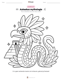 Azteekse mythologie afdrukbare werkblad voorbeeld