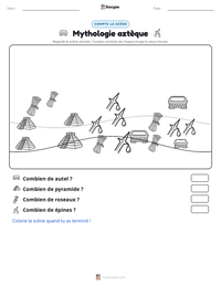 Aperçu de la feuille de travail imprimable Mythologie aztèque