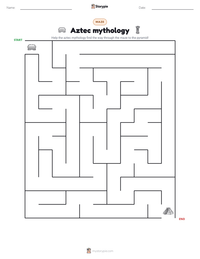 Aztec mythology printable worksheet preview