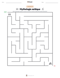 Aperçu de la feuille de travail imprimable Mythologie aztèque