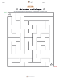 Azteekse mythologie afdrukbare werkblad voorbeeld