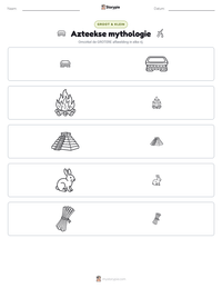 Azteekse mythologie afdrukbare werkblad voorbeeld