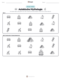 Aztekische Mythologie druckbare Arbeitsblatt Vorschau