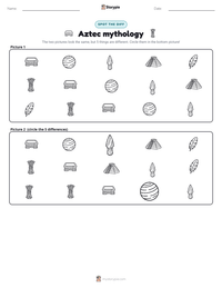 Aztec mythology printable worksheet preview
