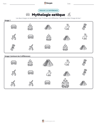 Aperçu de la feuille de travail imprimable Mythologie aztèque