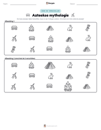 Azteekse mythologie afdrukbare werkblad voorbeeld