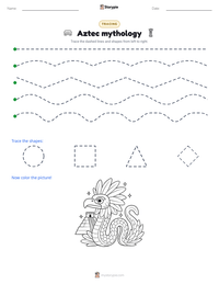 Aztec mythology printable worksheet preview