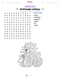 Aperçu de la feuille de travail imprimable Mythologie aztèque