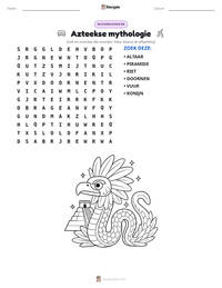 Azteekse mythologie afdrukbare werkblad voorbeeld