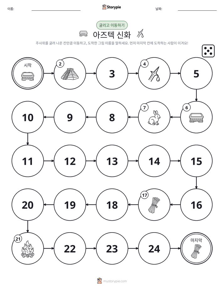 주사위 굴리고 이동하기 게임