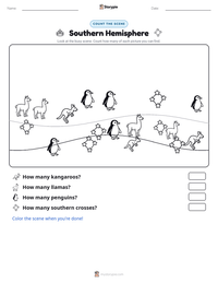 Southern Hemisphere printable worksheet preview