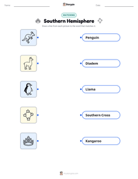 Southern Hemisphere printable worksheet preview