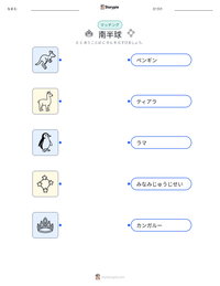 南半球 の印刷可能ワークシートプレビュー