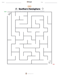 Southern Hemisphere printable worksheet preview
