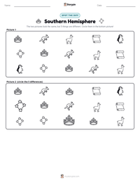 Southern Hemisphere printable worksheet preview