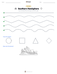 Southern Hemisphere printable worksheet preview